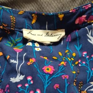 Jane and Delancey Floral Button Down Shirt - Navy and Pink